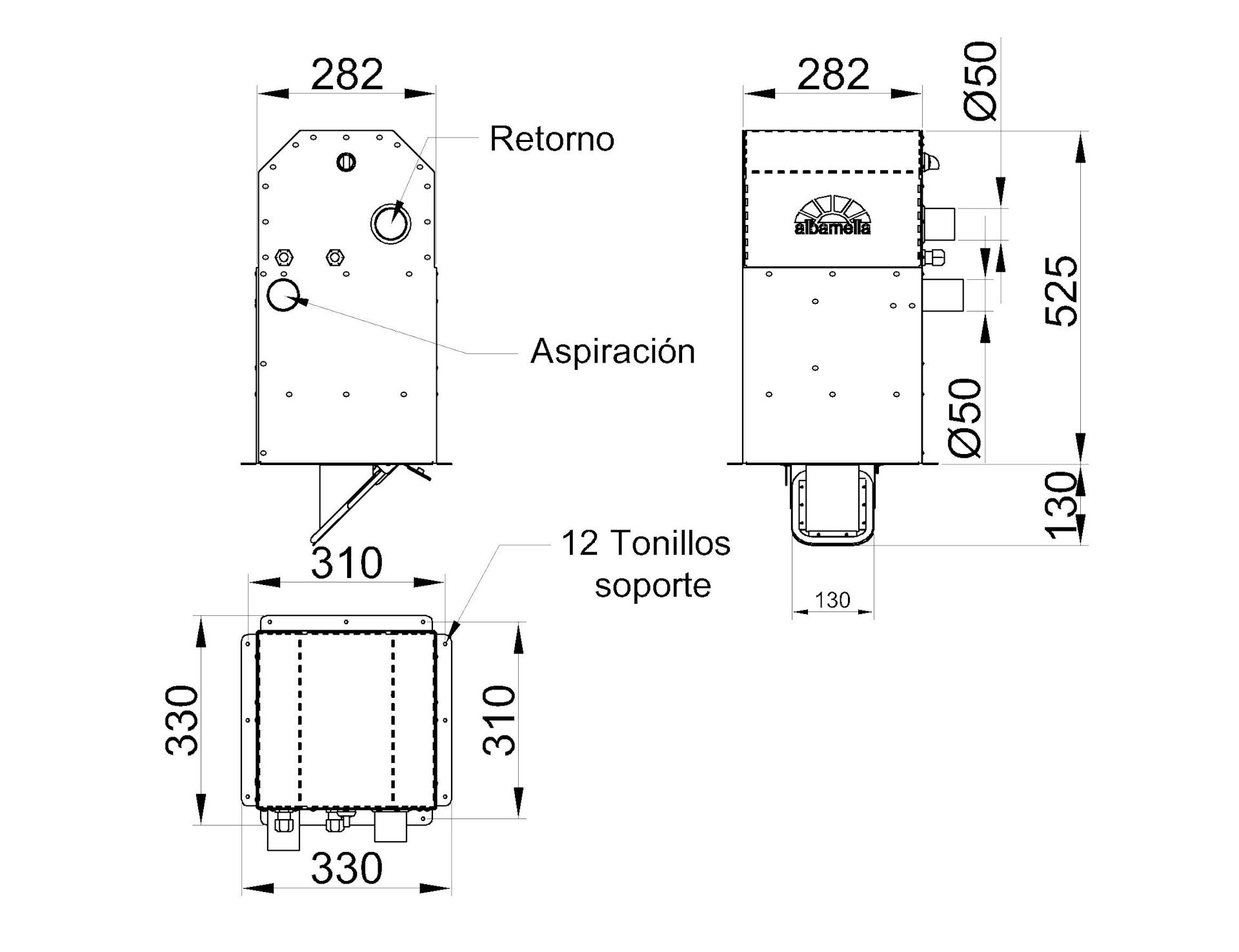 Imagen Dimensiones aspirador